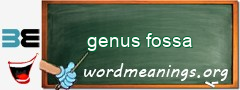 WordMeaning blackboard for genus fossa